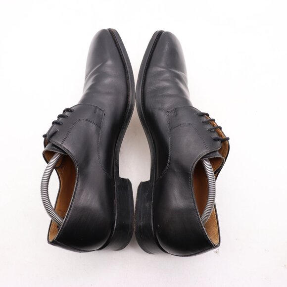 Magnanni Plain Toe Men\'s Size 10.5 M Black Leather Lace Up Derby Dress Shoes